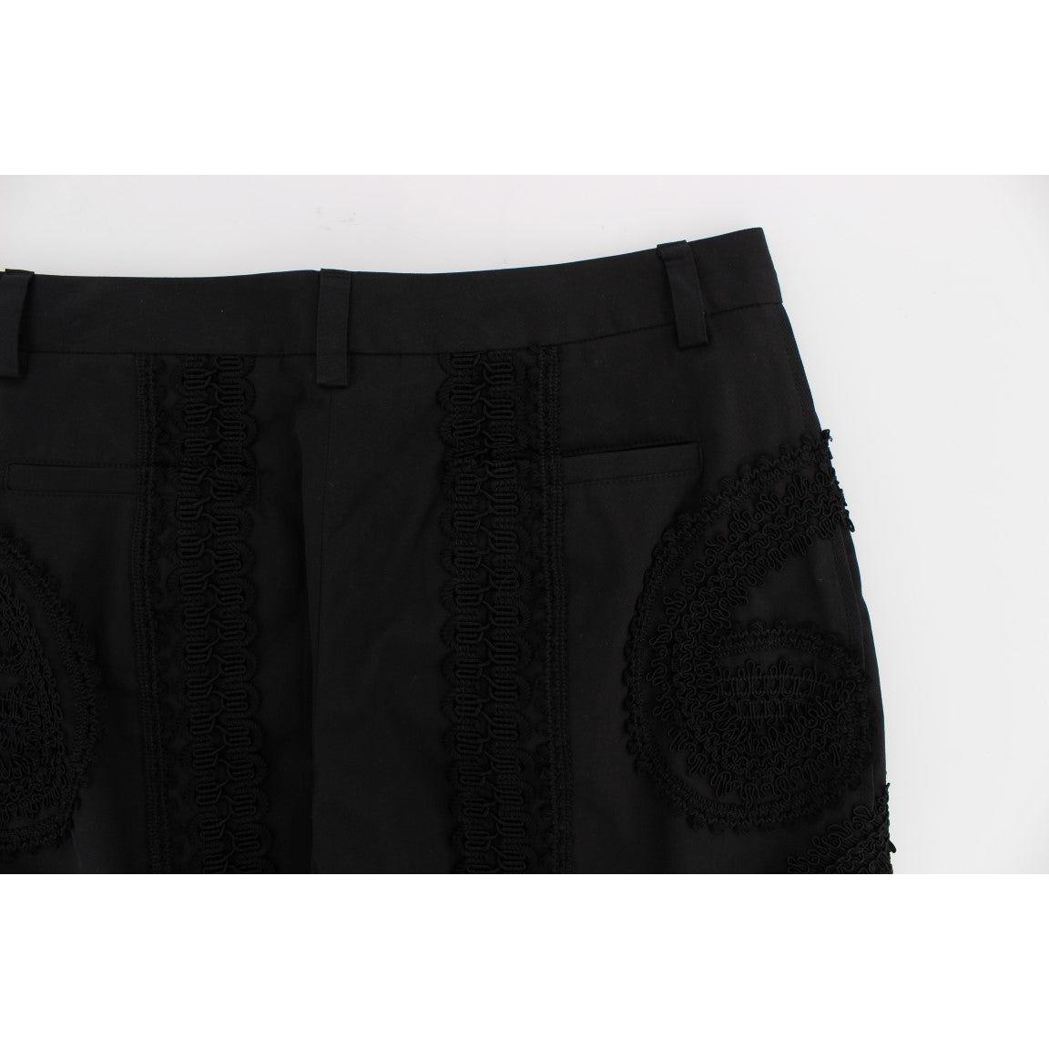 Dolce & Gabbana Elegant Black Torero Capri Pants Dolce & Gabbana