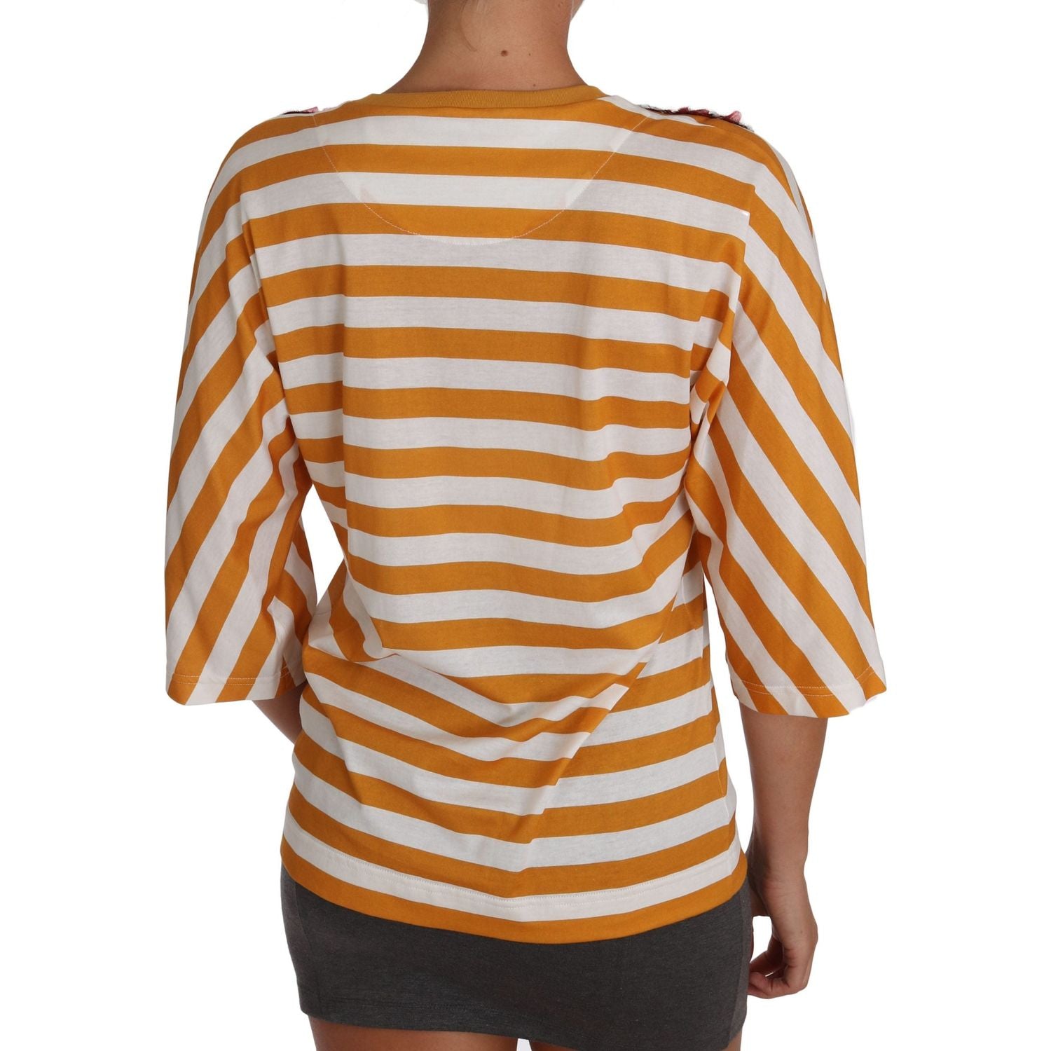 Dolce & Gabbana White Orange FIRENZE Top T-shirt