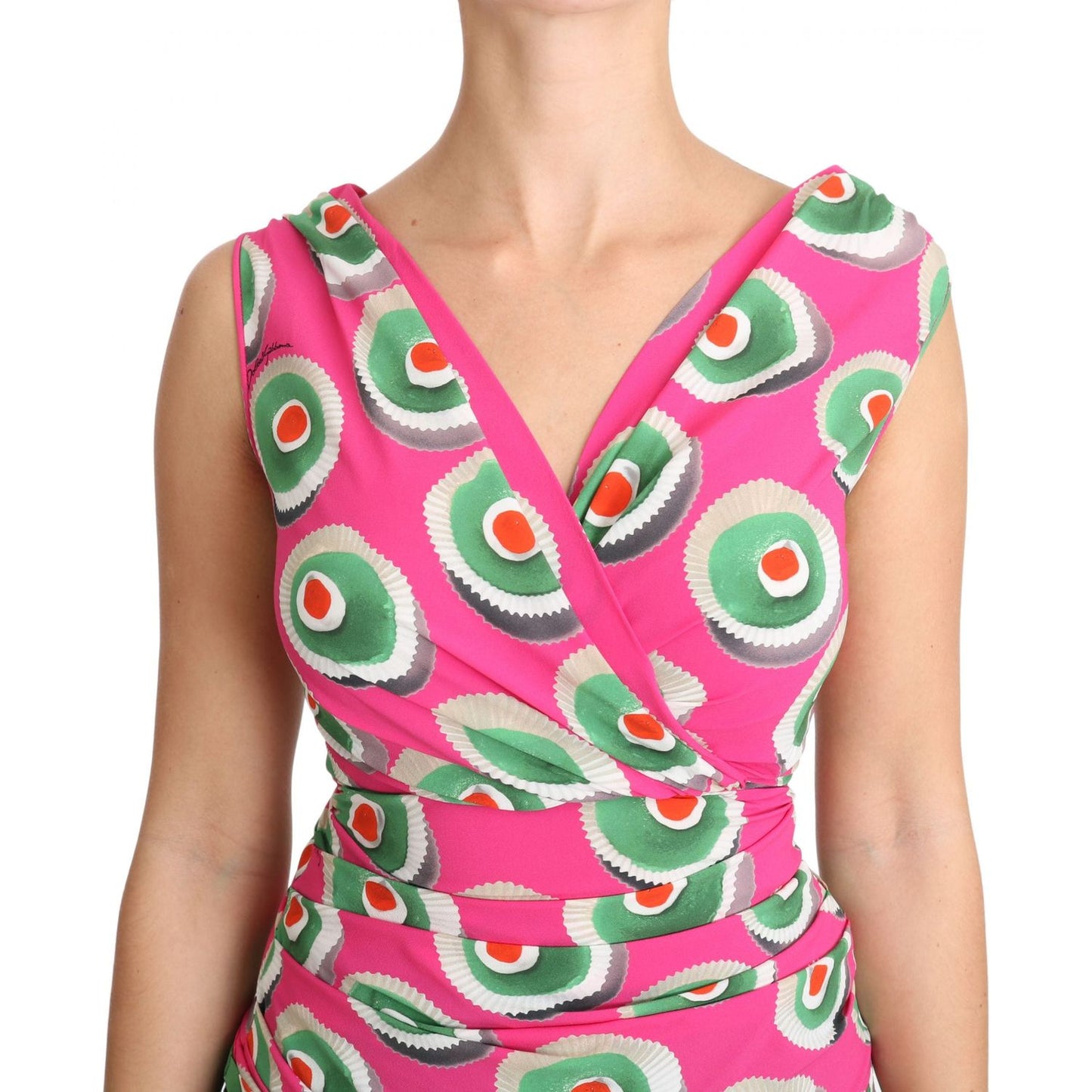 Dolce & Gabbana Pink Silk Stretch Sicilian Cake Top 1728,6% Elastane,67345645728,Clothing,Dolce & Gabbana,IT36|XXS,IT40|S,IT42|M,Material: 94% Silk,New with tags,Pink,Sleeveless - T-Shirts - Clothing,T-Shirts - Clothing,Tops & T-Shirts - Women - Clothing,