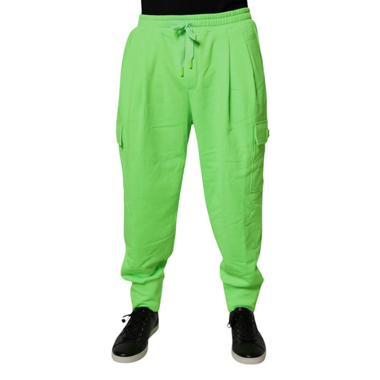 Dolce & Gabbana Neon Green Cargo Jogger Men Sweatpants Pants 1728,67345645728,Athletic Pants - Pants - Clothing,Clothing,Dolce & Gabbana,Green,IT52 | XL,Jeans & Pants - Men - Clothing,Material: 100% Polyester,Men,Men - Clothing,New with tags,Pants - Cloth
