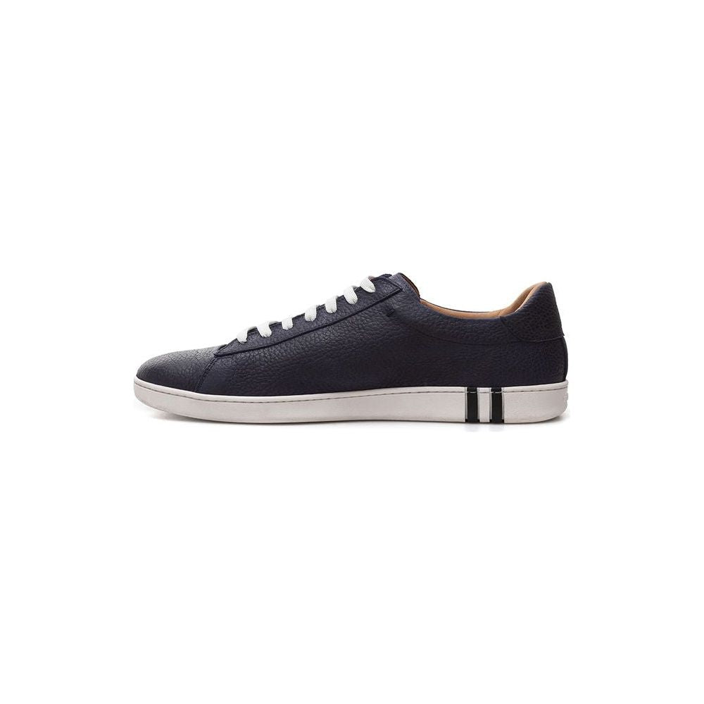 Bally Blue Leather Low Top Sneakers