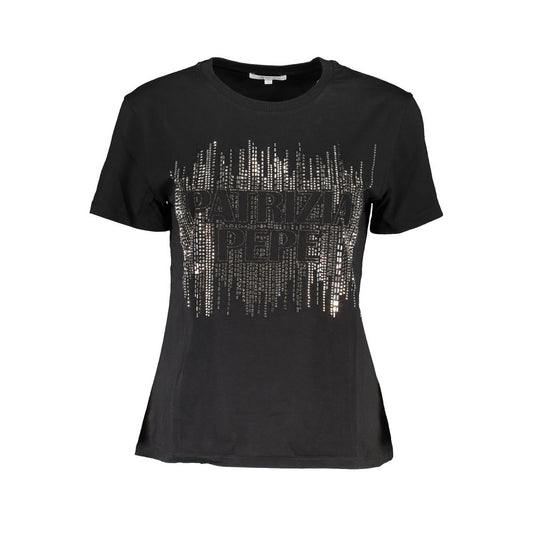 Patrizia Pepe Black Cotton Women T-Shirt 1728,67403481248,Black,Clothing,New with tags,Patrizia Pepe,S,T-Shirts - Clothing,T-Shirts - T-Shirts - Clothing,Women,XS