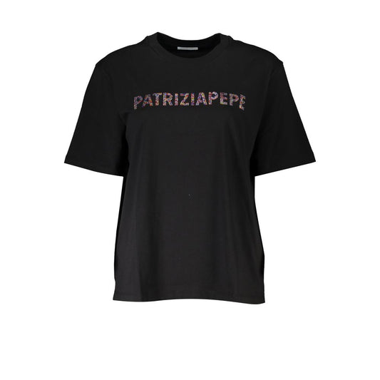 Patrizia Pepe Black Cotton Women T-Shirt 1728,67403481248,Black,Clothing,M,New with tags,Patrizia Pepe,S,T-Shirts - Clothing,T-Shirts - T-Shirts - Clothing,Women,XS