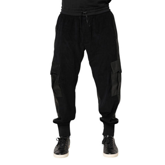 Dolce & Gabbana Black Cotton Cargo Jogger Sweatpants Pants 1728,67345645728,Athletic Pants - Pants - Clothing,Black,Clothing,Dolce & Gabbana,IT50 | L,Jeans & Pants - Men - Clothing,Material: 47% Cotton 30% Polyester 20% Viscose 3% Elastane,Men,Men - Cloth