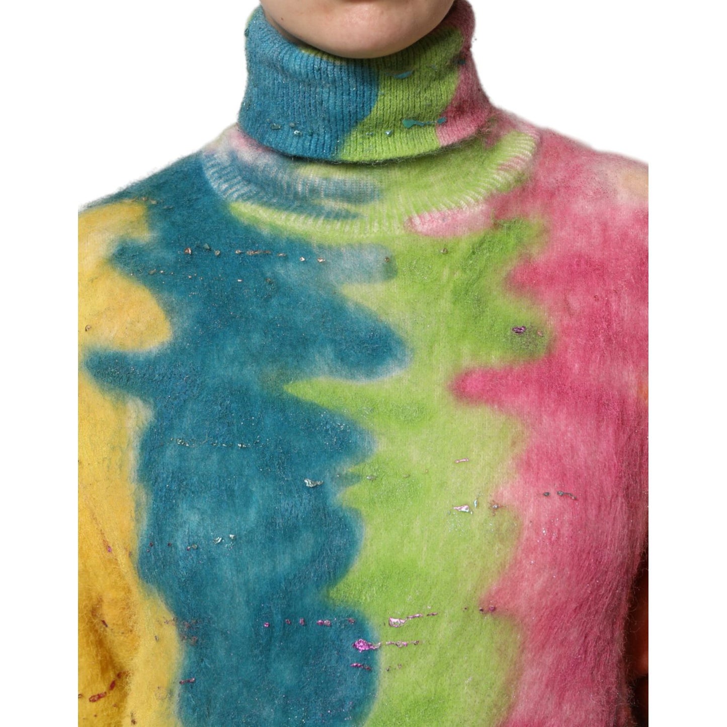 Dolce & Gabbana Multicolor Mohair Turtleneck Pullover Sweater 1728,67345645728,Clothing,Dolce & Gabbana,IT40|S,Material: 66% Mohair 29% Nylon 5% Wool,Multicolor,New with tags,Sweaters - Clothing,Sweaters - Women - Clothing,Turtlenecks - Sweaters - Clothin