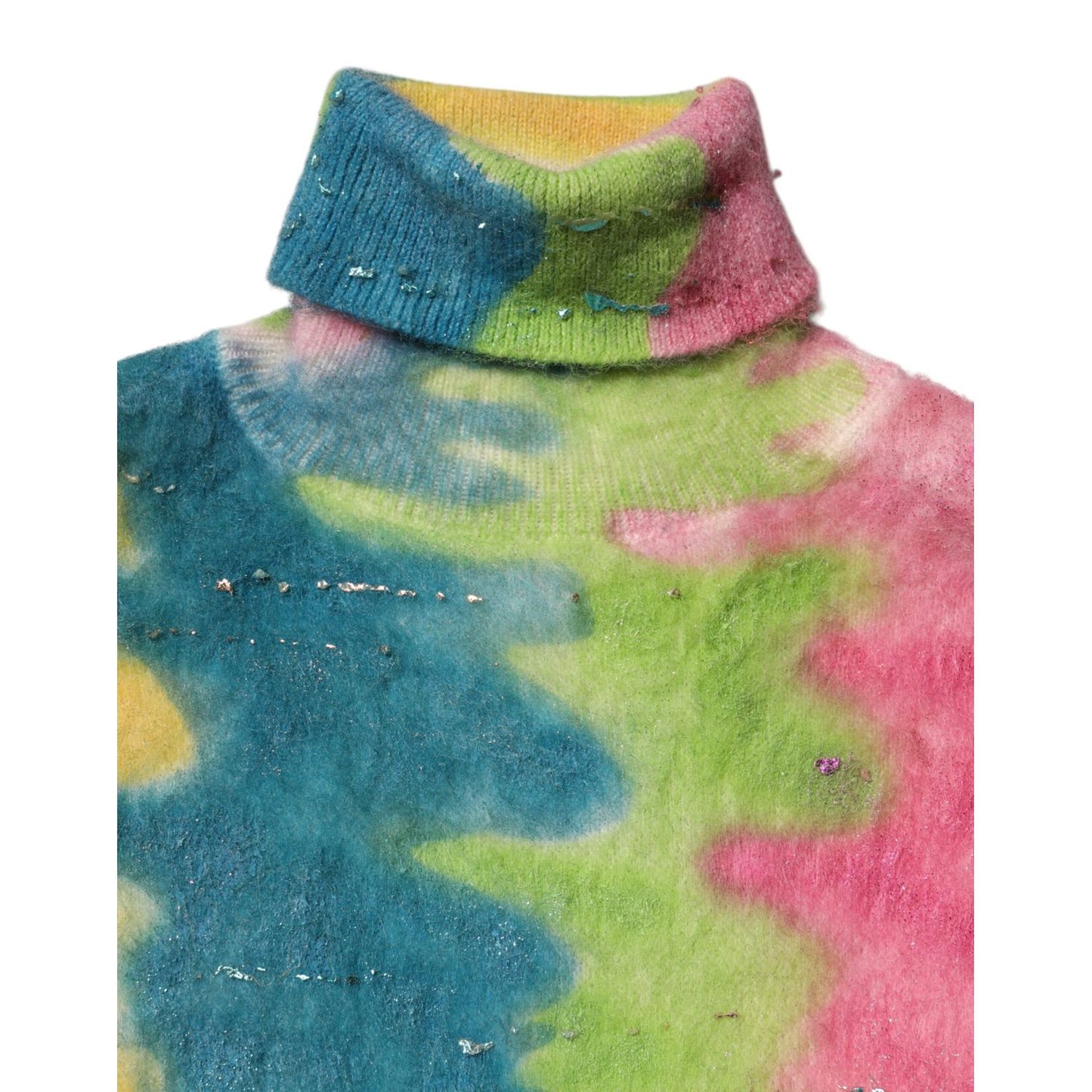 Dolce & Gabbana Multicolor Mohair Turtleneck Pullover Sweater 1728,67345645728,Clothing,Dolce & Gabbana,IT40|S,Material: 66% Mohair 29% Nylon 5% Wool,Multicolor,New with tags,Sweaters - Clothing,Sweaters - Women - Clothing,Turtlenecks - Sweaters - Clothin