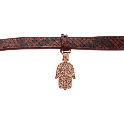 Nialaya CZ Hamsa Eye 18K Gold 925 Silver Bracelet