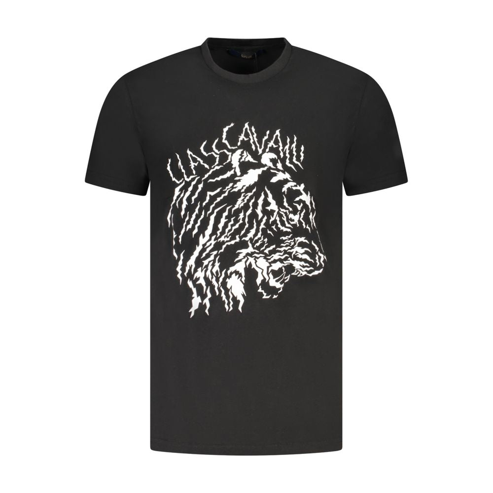 Cavalli Class Black Cotton Men T-Shirt