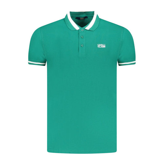 Cavalli Class Verde Cotton Men Polo 1728,67403481248,Cavalli Class,Clothing,Green,L,M,Men,New with tags,Polo Shirts - T-Shirts - Clothing,T-Shirts - Clothing,XL,XXL