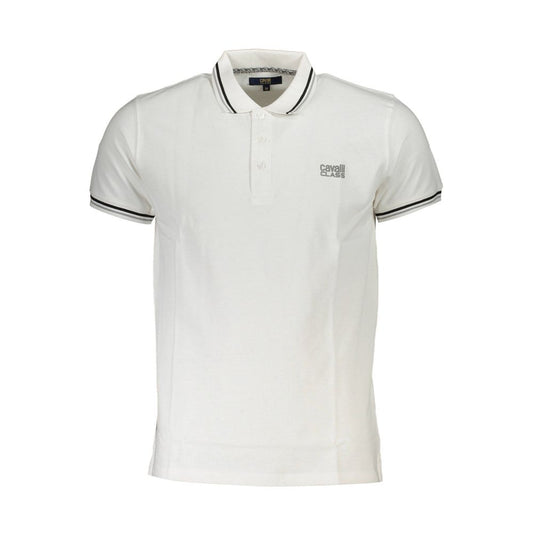 Cavalli Class White Cotton Men Polo Shirt 1728,67403481248,Cavalli Class,Clothing,Men,New with tags,Polo Shirts - T-Shirts - Clothing,T-Shirts - Clothing,White,XXL