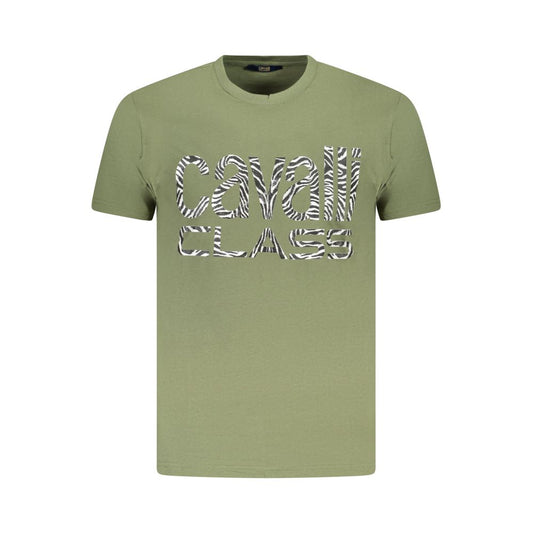 Cavalli Class Verde Cotton Men T-Shirt 1728,67403481248,Cavalli Class,Clothing,Green,L,M,Men,New with tags,T-Shirts - Clothing,T-Shirts - T-Shirts - Clothing,XL,XXL