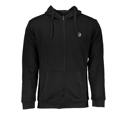 Sergio Tacchini Black Cotton Men's Hooded Sweater