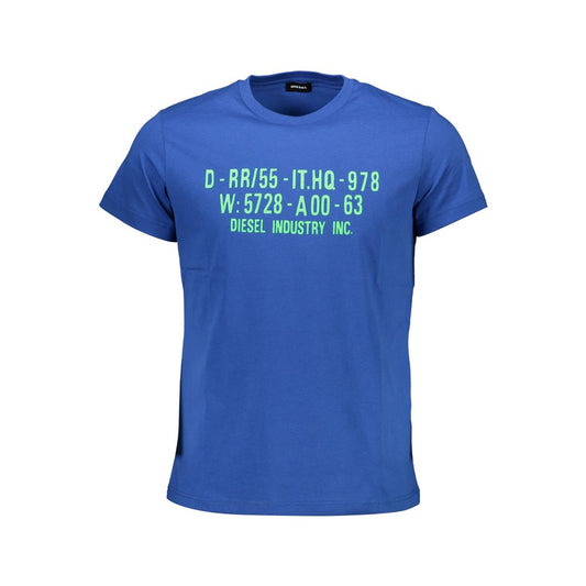 Diesel Blu Cotton Men T-Shirt1728,67403481248,Blue,Clothing,Diesel,Men,New with tags,S,T-Shirts - Clothing,T-Shirts - T-Shirts - Clothing,XL,XXL