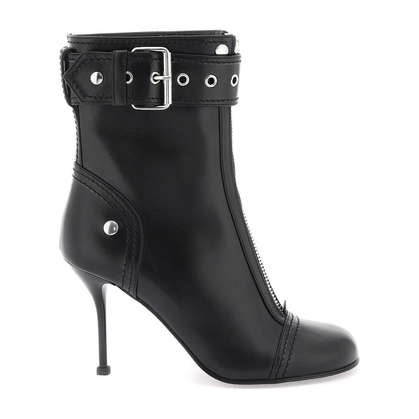 Alexander Mcqueen leather ankle boots with buckle Boots Alexander Mcqueen