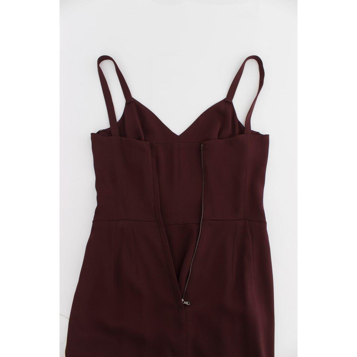 Dolce & Gabbana Bordeaux Stretch Full Length Sheath Dress