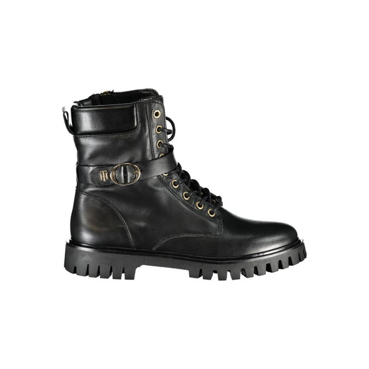 Tommy Hilfiger Black Polyurethane Women Stivaletto