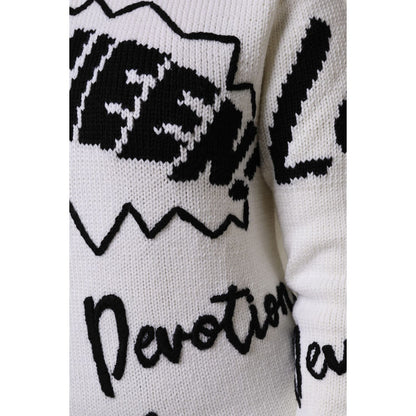 Dolce & Gabbana White Wool Knit Crew Neck Pullover Sweater 1728,67345645728,Clothing,Dolce & Gabbana,IT40|S,Material: 92% Wool 8% Virgin Wool,Preowned / Defect,Sweaters - Clothing,Sweaters - Women - Clothing,Sweatshirts - Sweaters - Clothing,White,Women,W