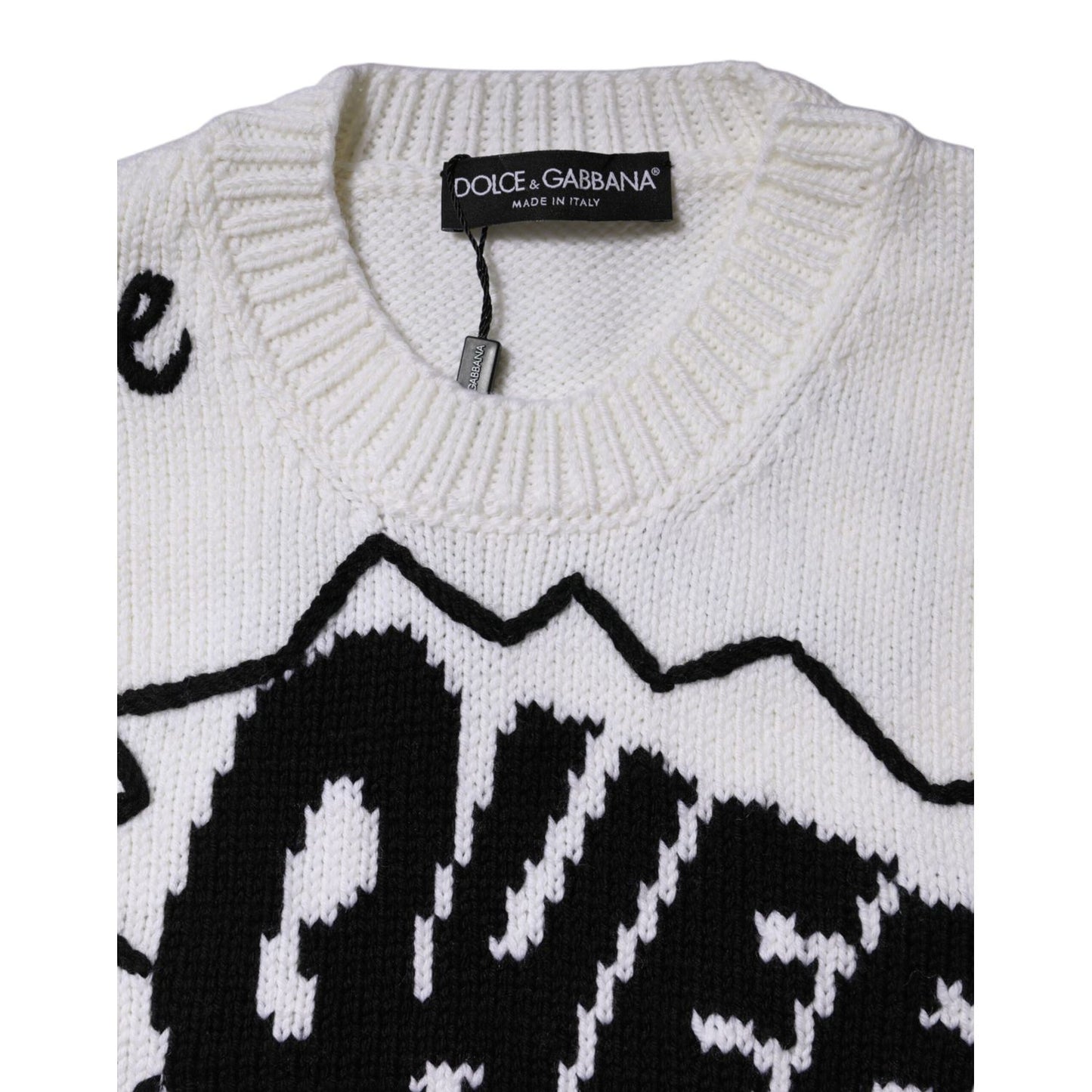 Dolce & Gabbana White Wool Knit Crew Neck Pullover Sweater 1728,67345645728,Clothing,Dolce & Gabbana,IT40|S,Material: 92% Wool 8% Virgin Wool,Preowned / Defect,Sweaters - Clothing,Sweaters - Women - Clothing,Sweatshirts - Sweaters - Clothing,White,Women,W