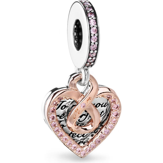 PANDORA CHARMS Mod. INFINITY HEART DANGLE DESIGNER FASHION JEWELLERY PANDORA