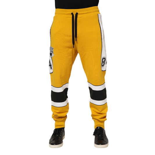 Dolce & Gabbana Yellow Cotton Sweatpants Jogger Trouser Pants 1728,67345645728,Athletic Pants - Pants - Clothing,Clothing,Dolce & Gabbana,IT48 | M,Jeans & Pants - Men - Clothing,Material: 100% Cotton,Men,Men - Clothing,Pants - Clothing,Preowned / Defect,Y