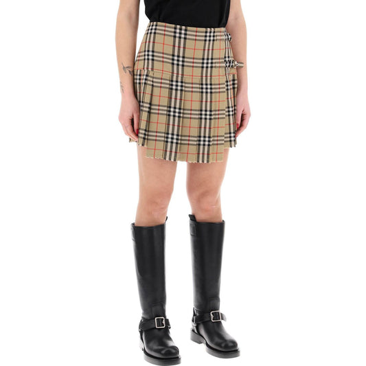 Burberry check wool kilt miniskirt Skirts Burberry