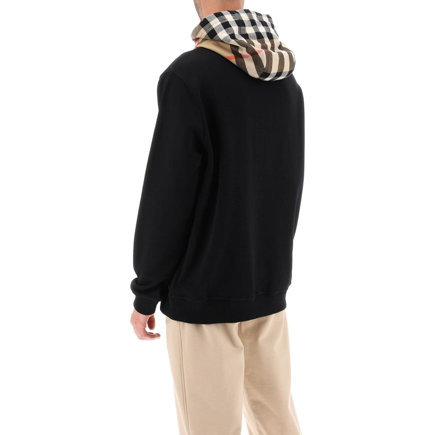 Burberry samuel sweatshirt with check hood Topwear Burberry