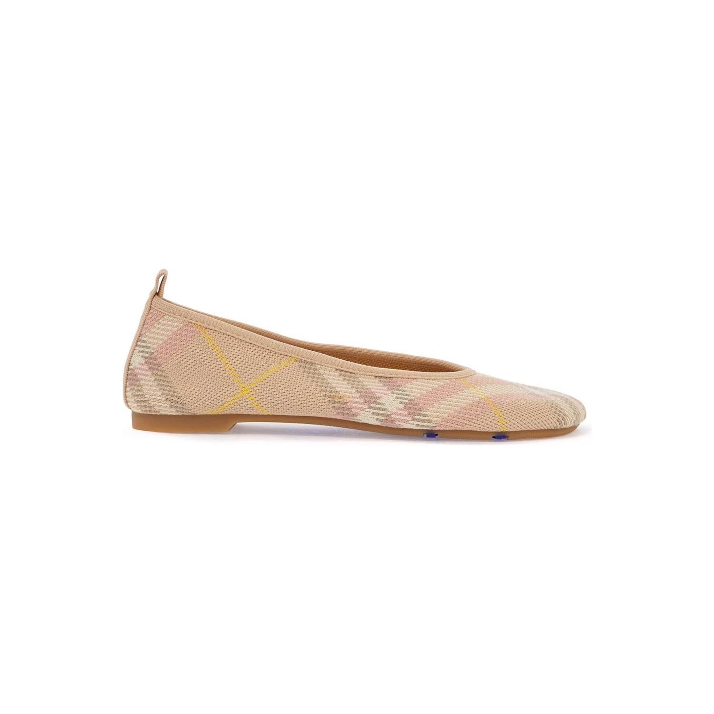 Burberry beige check knit ballerinas with rubber sole Flat Shoes Burberry