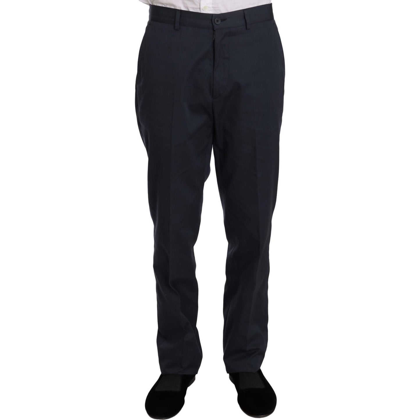 Romeo Gigli Two Piece 3 Button Cotton Blue Solid Suit Romeo Gigli