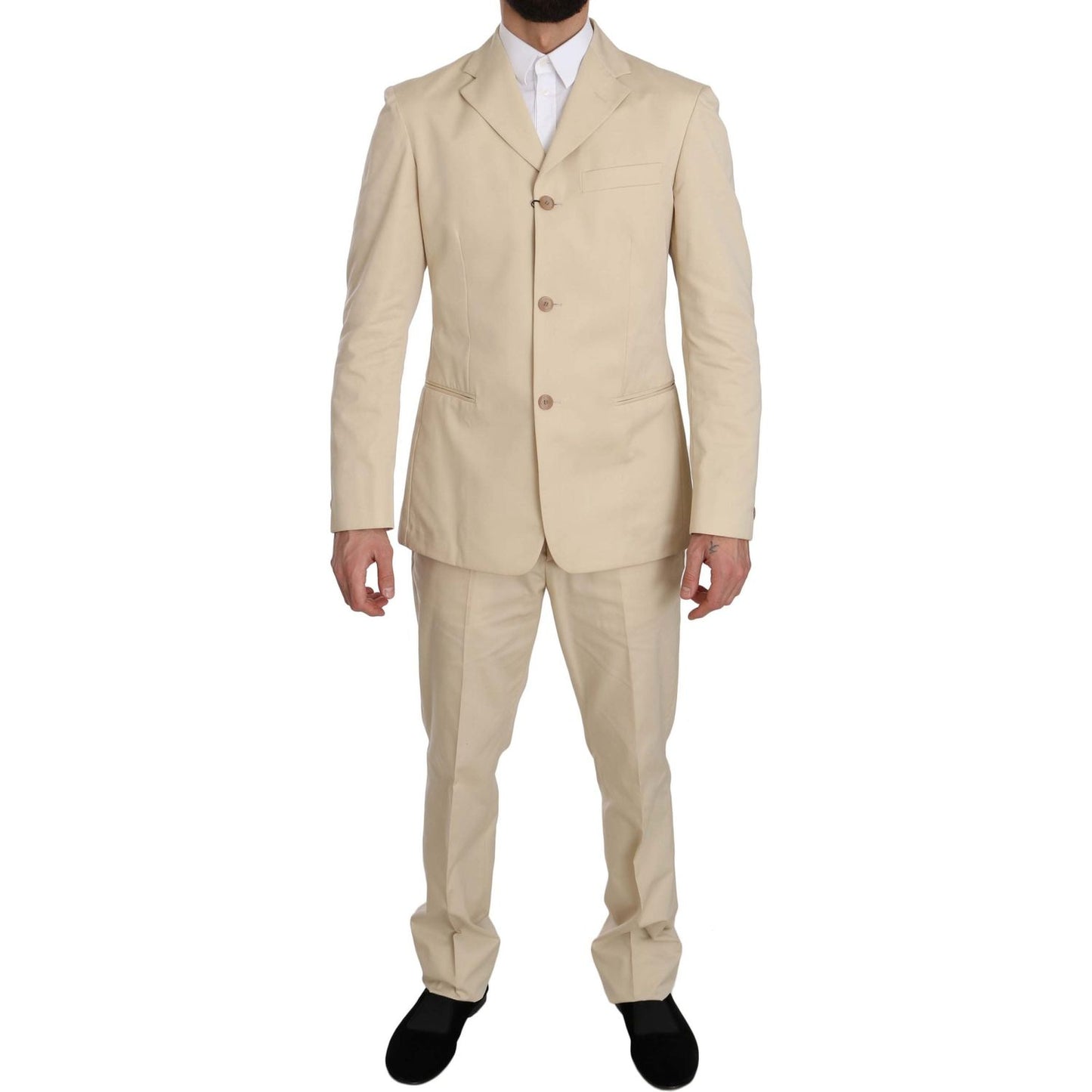 Romeo Gigli Beige Two-Piece Suit with Classic Elegance Suit Romeo Gigli