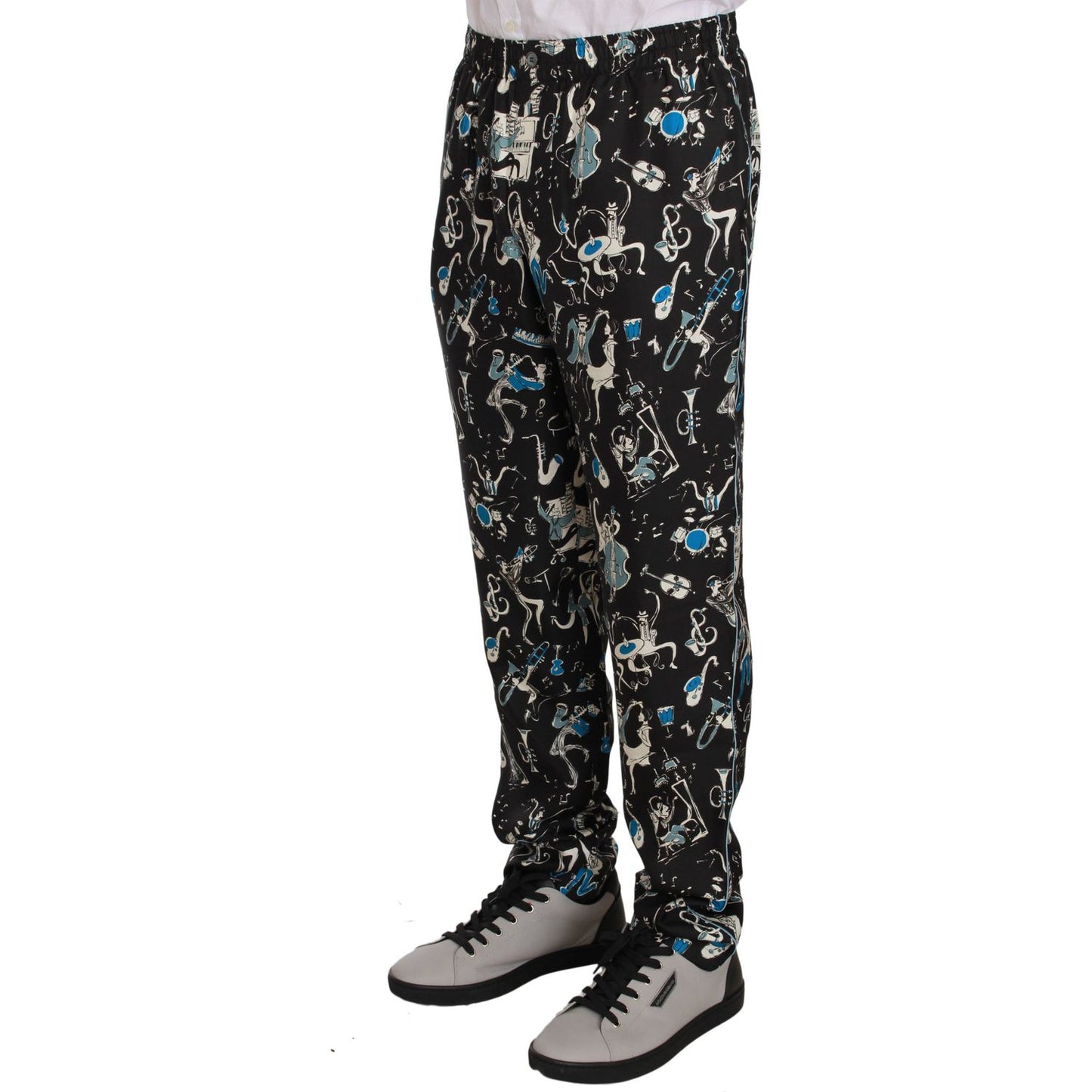 Dolce & Gabbana Elegant Silk Lounge Pants with Unique Print Jeans & Pants Dolce & Gabbana