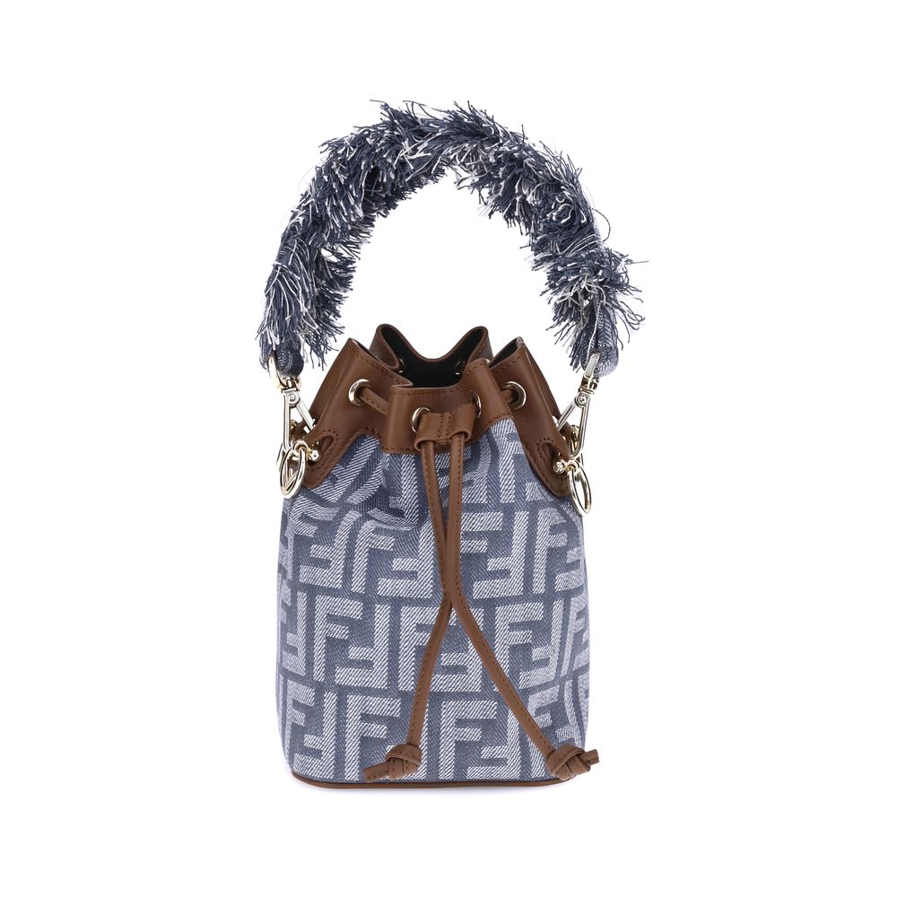 Fendi Light Blue Cotton Shoulder Bag