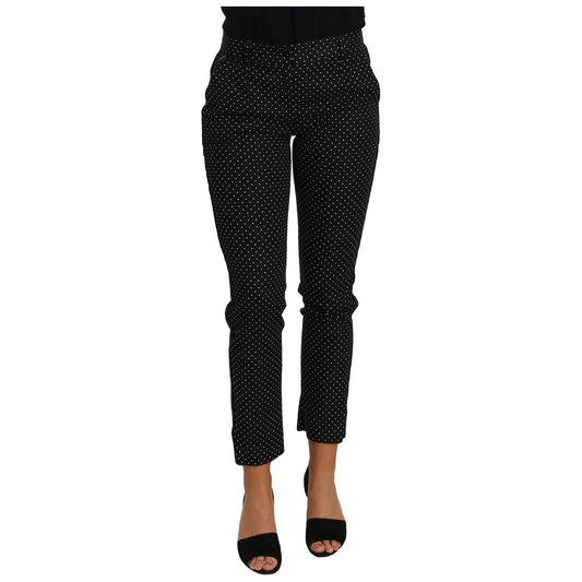 Dolce & Gabbana Elegant Polka Dot Cropped Trousers Jeans & Pants Dolce & Gabbana