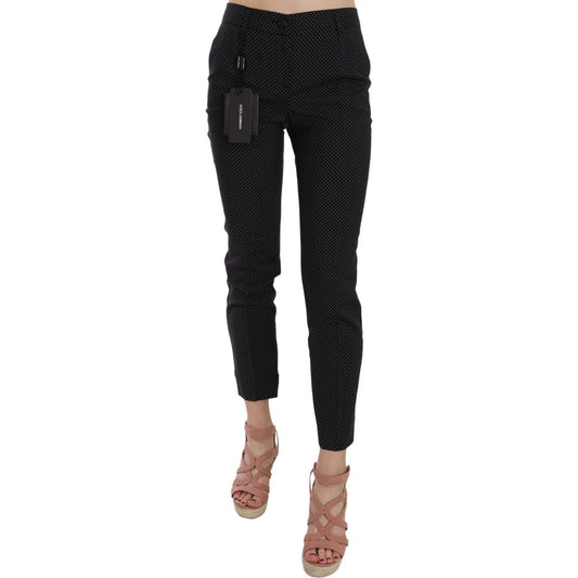 Dolce & Gabbana Polka Dot Slim Capri Trousers Tapered Pants 1728,67345645728,Black,Clothing,Cropped Pants - Pants - Clothing,Dolce & Gabbana,IT38|XS,IT46|XL,Jeans & Pants - Women - Clothing,Material: 100% Virgin Wool,New with tags,Pants - Clothing,Women,W