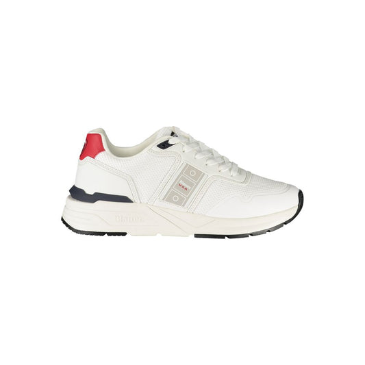 Blauer White Polyester Men's Sneaker 1728,67403481248,Athletic - Sneakers - Shoes,Blauer,EU41/US8,EU42/US9,EU43/US10,EU44/US11,EU45/US12,Men,New with tags,Shoes,Sneakers - Shoes,White