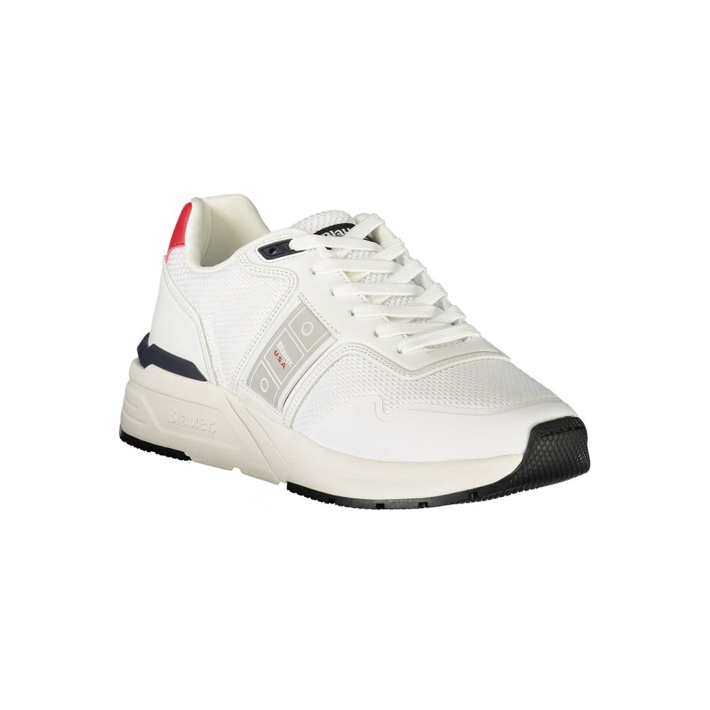 Blauer White Polyester Men's Sneaker 1728,67403481248,Athletic - Sneakers - Shoes,Blauer,EU41/US8,EU42/US9,EU43/US10,EU44/US11,EU45/US12,Men,New with tags,Shoes,Sneakers - Shoes,White