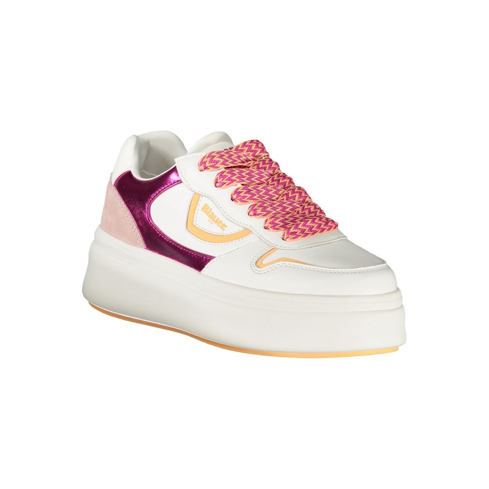 Blauer White Polyurethane Women Sneaker 1728,67403481248,Blauer,EU36/US6,EU37/US7,EU38/US8,EU39/US9,EU40/US10,EU41/US11,New with tags,Platform - Sneakers - Shoes,Shoes,Sneakers - Shoes,White,Women