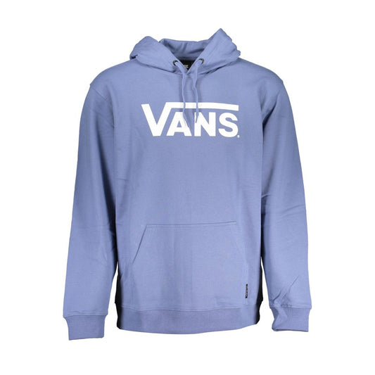 Vans Blue Cotton Men Sweater with Hood and Central Pocket