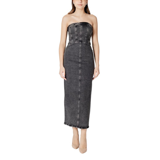 ICHI Black Cotton Midi Dress 1728,34 | XXS,71956299936,Black,Clothing,Dresses - Clothing,ICHI,Midi - Dresses - Clothing,New with tags,Women