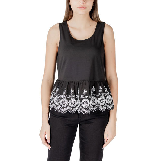 ICHI Black Cotton Tank Tops 1728,71956299936,Black,Clothing,ICHI,IT40|S,New with tags,T-Shirts - Clothing,Tank Tops - T-Shirts - Clothing,Women