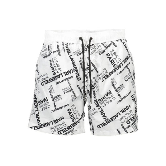 Karl Lagerfeld White Polyester Men's Swim Boxer 1728,67403481248,Clothing,Karl Lagerfeld,M,Men,New with tags,S,Swim Shorts - Swimwear - Clothing,Swimwear - Clothing,White