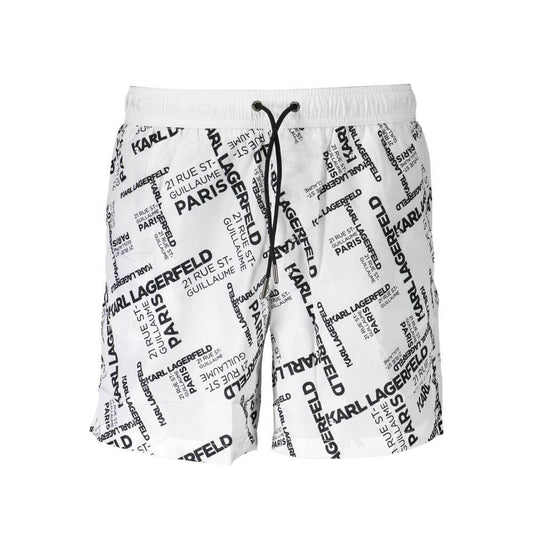 Karl Lagerfeld Bianco Polyester Men's Swim Boxer 1728,67403481248,Clothing,Karl Lagerfeld,Men,New with tags,S,Shorts - Clothing,White