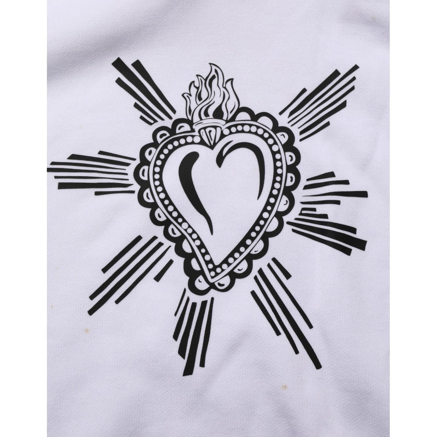 Dolce & Gabbana White Sacred Heart Hooded Sweatshirt Sweater