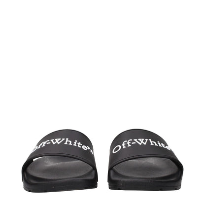 Off-White Black Cotton Slippers