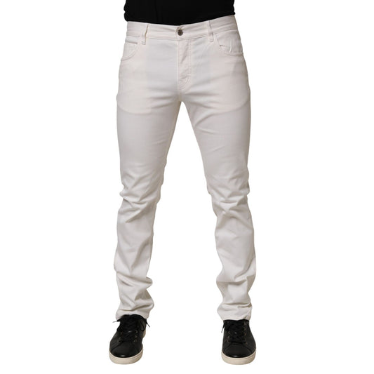 Prada White Mid Waist Skinny Fit Denim Casual Trouser Jeans