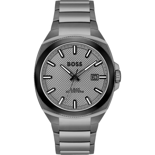 Hugo Boss Gray Stainless Steel Dress Watch 1728,67434610848,Accessories,Dress Watches - Watches - Accessories,Gray,Hugo Boss,Men,New with tags,Watches - Accessories
