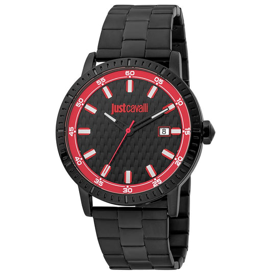 Just Cavalli Black Stainless Steel Dress Watch 1728,67434610848,Accessories,Black,Dress Watches - Watches - Accessories,Just Cavalli,Men,New with tags,Watches - Accessories