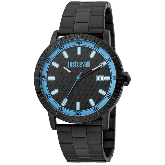 Just Cavalli Black Stainless Steel Dress Watch 1728,67434610848,Accessories,Black,Dress Watches - Watches - Accessories,Just Cavalli,Men,New with tags,Watches - Accessories