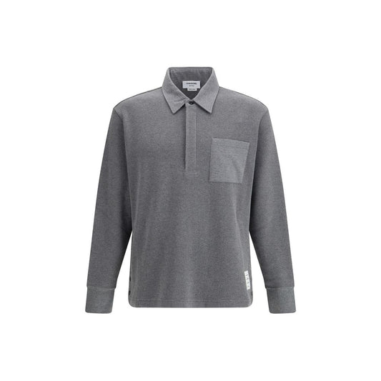 Thom Browne Gray Cotton Polo Shirt 1,1728,2,3,4,72470364320,Clothing,Gray,Men,New with tags,Polo Shirts - T-Shirts - Clothing,T-Shirts - Clothing,Thom Browne