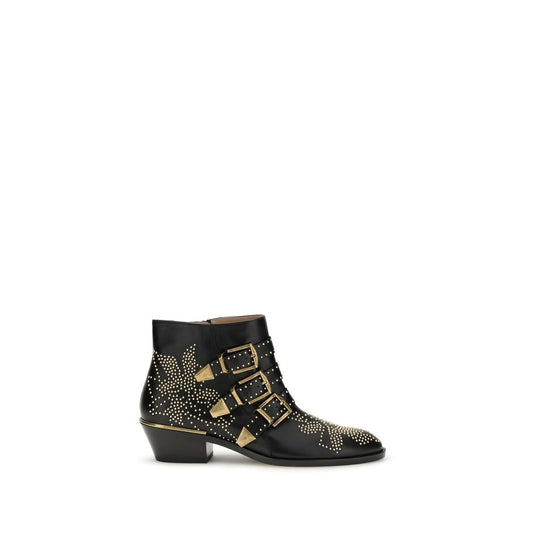 Chloé Black Calf Leather Bos Taurus Lace-Up Boots 1728,72470364320,Black,Boots - Shoes,Chloé,EU36/US6,EU38/US8,Lace-Up Boots - Boots - Shoes,New with tags,Shoes,Women