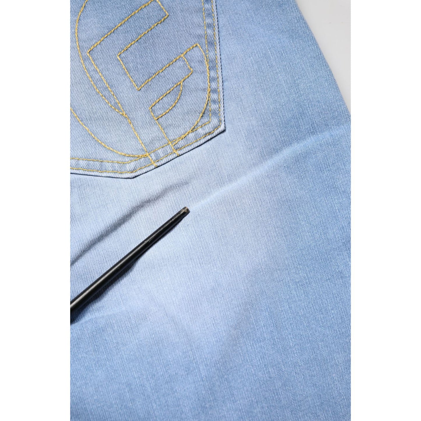 CRISTINAEFFE Light Blue Washed High Waist Bootcut Denim Jeans